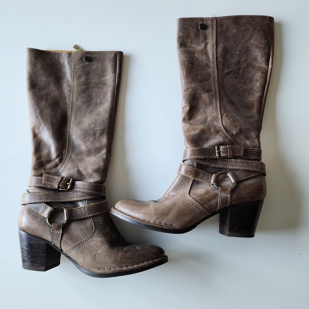 Bussola Woodville Leather Riding Boots EU 41 US 10.5 Equestrian Western Side Zip